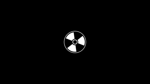 Animation of radiation sign icon, web app icon sign buttons in filled on background