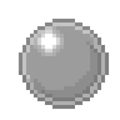 Pixel illustration of  a silver ball