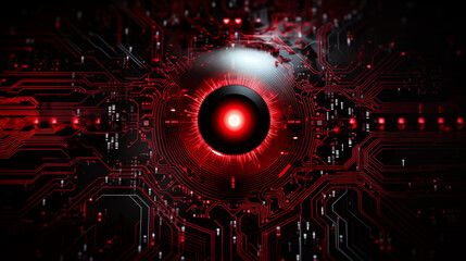 Advanced digital processor Retina scan Cyber security AI generated image