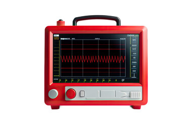Fototapeta premium Cardiac Monitor on a White or Clear Surface PNG Transparent Background.