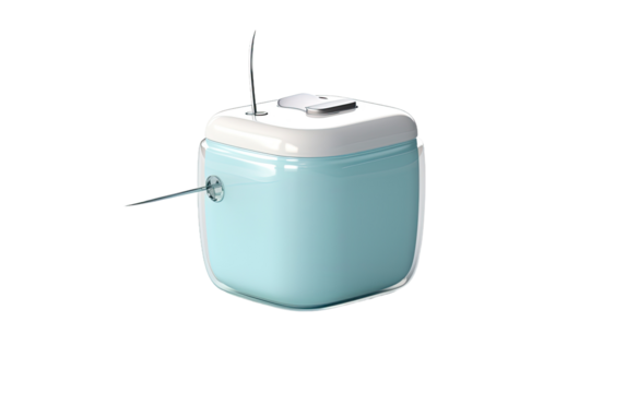 Dental Floss Dispenser on a White or Clear Surface PNG Transparent Background.
