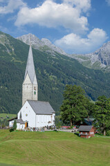 Fototapeta na wymiar Village of Mittelberg,Kleinwalsertal,Vorarlberg,Austria