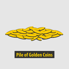 Golden coins pile. Vector illustration 