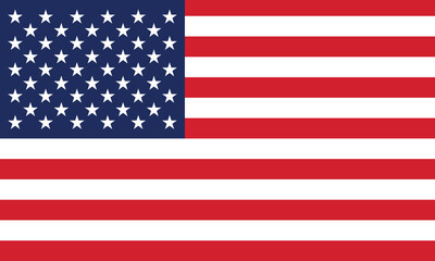 Flat Illustration of the United States flag. United States national flag design. 
 - obrazy, fototapety, plakaty