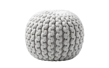 knitted pouf ottoman on a White or Clear Surface PNG Transparent Background.
