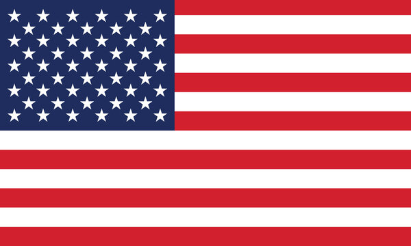 Flat Illustration of the United States flag. United States national flag design. 
