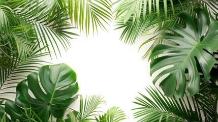 Fototapeta premium green leaves on a white background