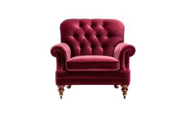 velveteen reading chair on a White or Clear Surface PNG Transparent Background.