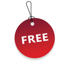 red price label  with free  sale