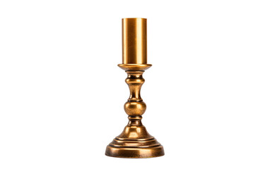 vintage brass candlestick on a White or Clear Surface PNG Transparent Background.