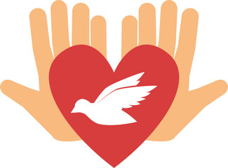 Charity, Donation With Dove Silhouette
