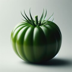 green tomato on a white