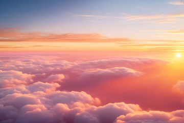 Clouds over sea in sunset colors