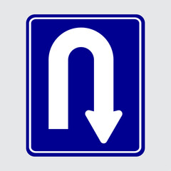 vector u turn permitted sign