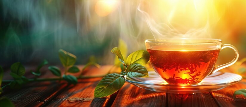 Organic tea background, natural & aromatic hot drink.