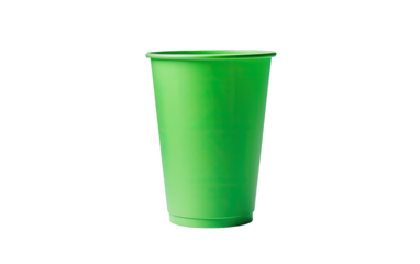 Green Plastic Party Cup on a White or Clear Surface PNG Transparent Background.