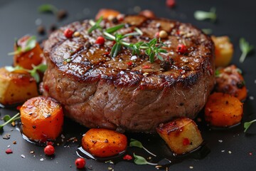 Steak with Seasoning and Carrots A Delicious and Nutritious Meal for the Month of Love Generative AI