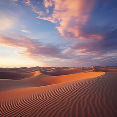 Fototapeta na wymiar Dramatic sunset in desert