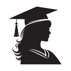 Person in graduation cap and gown.Silhouette Graduates wear a black hat and gown to stand for congratulations on graduation in silhouette