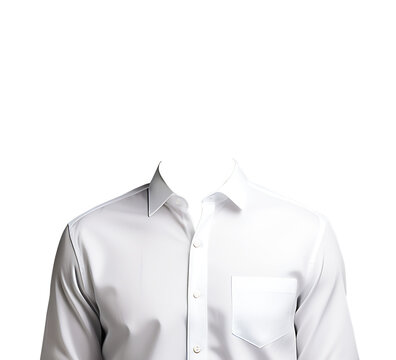 white t shirt on transparent background. png format