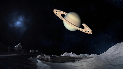 Fantasy planet in the space. Elements of this image furnished by NASA, science fiction wallpaper....