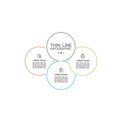 Thin line infographic. Vector Infographic design template with icons and options or steps. Can be used for process diagram, presentations, workflow layout, banner, flow chart, info graph.