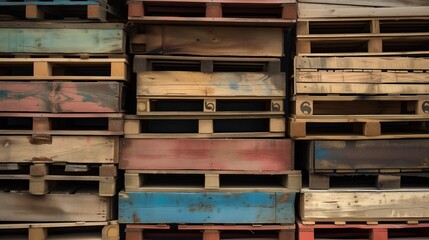Rustic Patchwork of Weathered Wooden Pallets