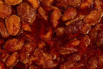 Jam from figs, texture and pattern of home-brewed jam. Soft focus.