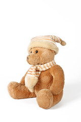 teddy bear sitting on white background