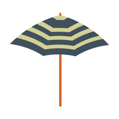 Obraz premium Striped beach sun umbrella isolated on white background. Vector.