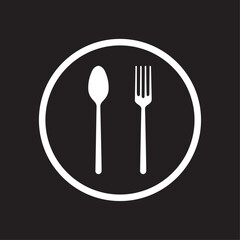 vector spoon and fork icon