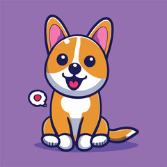 Cute corgi dog cartoon vector animal nature icon concept illustration.