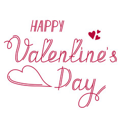 Vector lettering Happy Valentine's Day. Colorful calligraphic design for printing cards, banners, posters. 