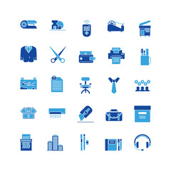Office icon set glyph icon collection. Containing icons.
