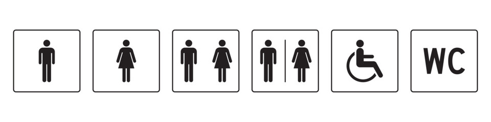 vector set of toilet sign