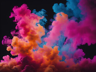 Fototapeta na wymiar Vibrant Scenes with Colorful Smoke Backgrounds