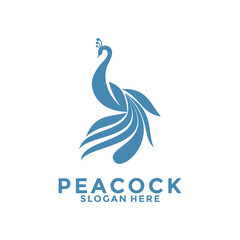 Luxurious Peacock bird logo icon, Abstract Peacock logo vector design template