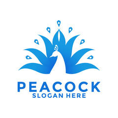 Luxurious Peacock bird logo icon, Abstract Peacock logo vector design template