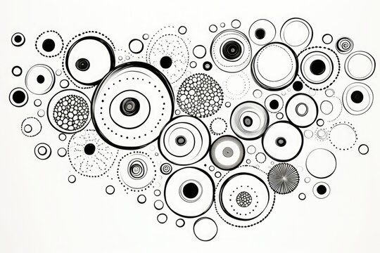 Doodle circles on white background