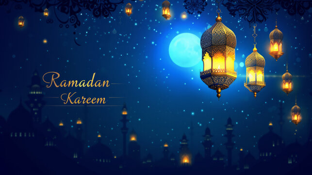 Ramadan banner background with written text Ramadan Kareem