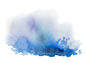 Watercolor blue spot, single hand painted Abstract element for wedding and party design