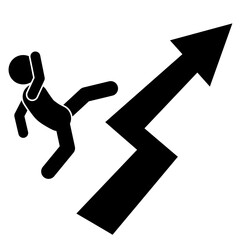 vector illustration of increase spike, increase