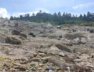 Rocks on the mountain. stone  in the valley. Flat rocks on the mountain