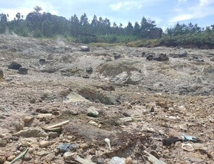 Rocks on the mountain. stone  in the valley. Flat rocks on the mountain