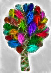 Drzewo. Autorski rysunek opracowany graficznie.
Kolorowe liście. - obrazy, fototapety, plakaty