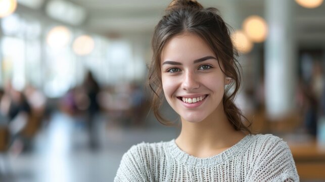 Eager Psychologist: A psychology student's smile signifies empathy and a desire to make a difference in mental health