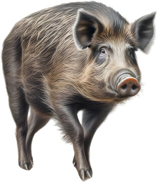 recommend clip art: Wild Boar. Close-up colored-pencil sketch of Wild Boar. 