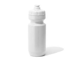 Blank clear white plastic Cycling Water Bottle Packaging Isolated On Transparent Background, Prepared For Mockup, 3D Render.