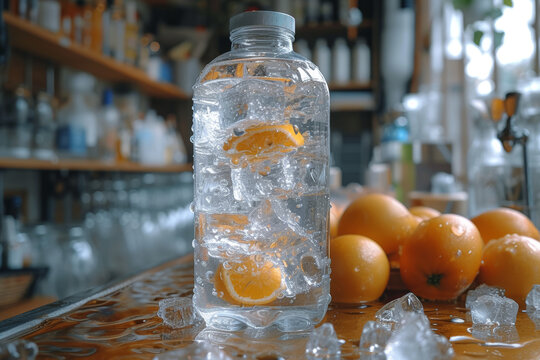 An augmented reality app that gamifies hydration reminders, encouraging users to stay hydrated with interactive challenges and rewards. Concept of AR hydration motivation. Generative Ai.