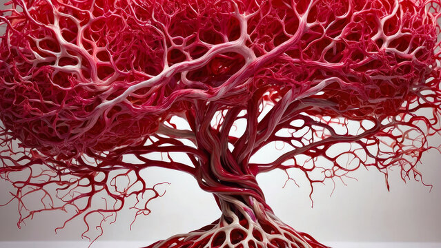 concept of the tree of the intricate nervous system and veins ending in the human brain
